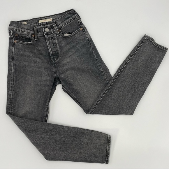 Levi's Wedgie Icon Jeans‎ Better Weather Women Size 25 Gray Button Fly Tapered - Picture 1 of 11